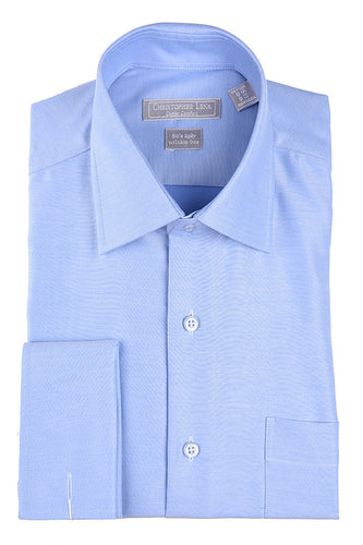 Blue- Slim/Modern Fit - French Cuff - Wrinkle Free Dress Shirt