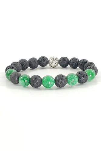 Custom Green & Lava Rock Bracelet