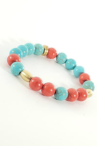 Custom Turquoise & Red with Gold Plated Spacers