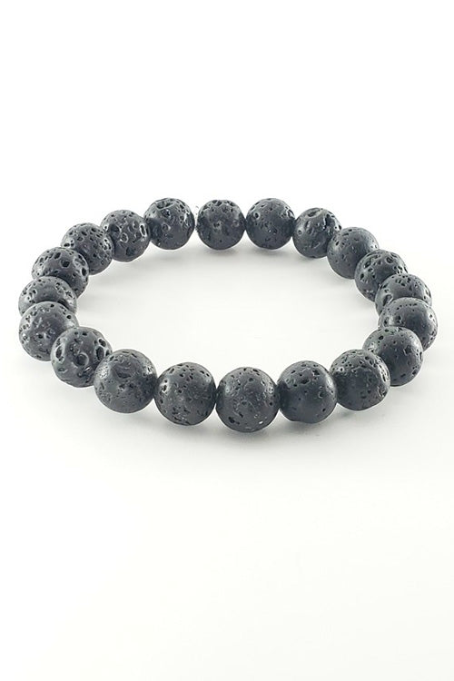 Custom Dark Lava Rock Bracelet